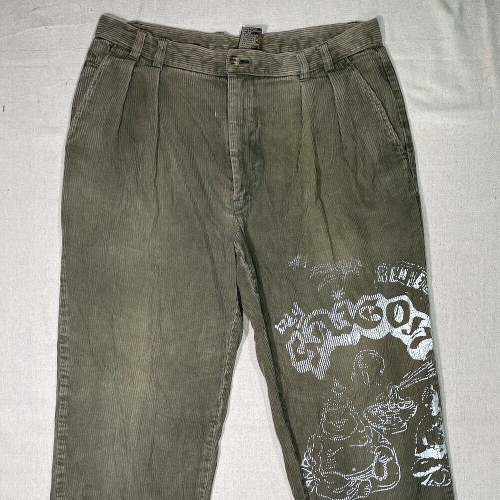 34 inch waist green corduroy pants